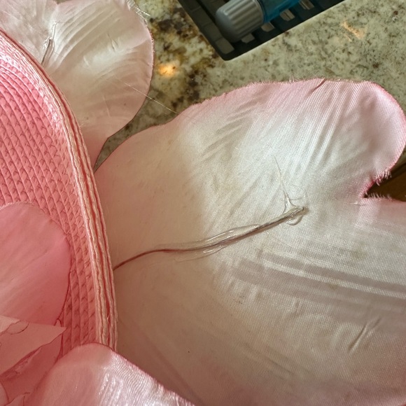 Pink flowered church hat vintage - Picture 4 of 9